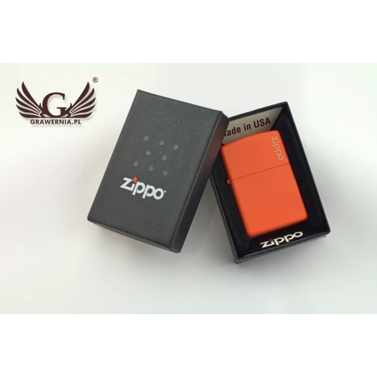 ZIPPO Feuerzeug Orange Matte Logo - ZIP035