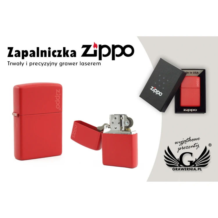 ZIPPO Feuerzeug Red Matte Logo - ZIP010