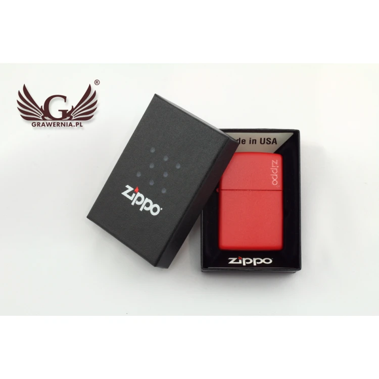 ZIPPO Feuerzeug Red Matte Logo - ZIP010