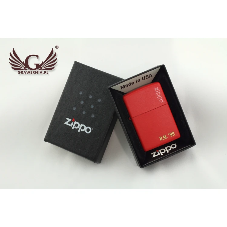 ZIPPO Feuerzeug Red Matte Logo - ZIP010