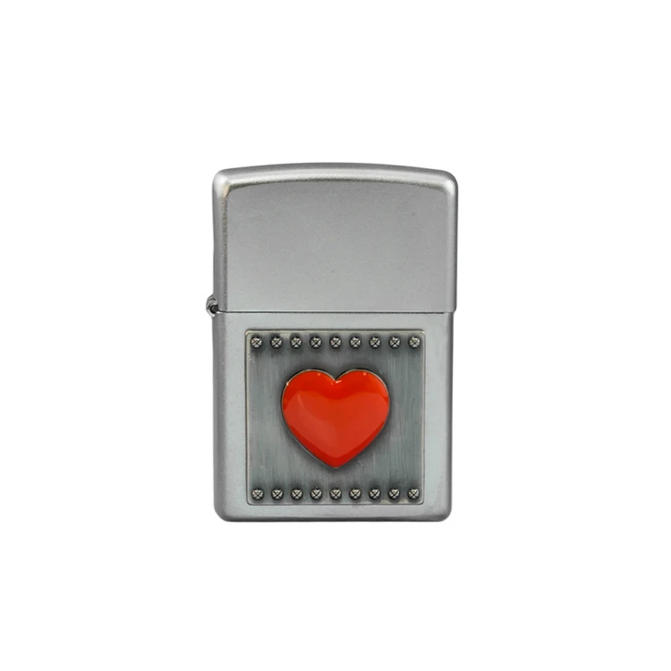 Zippo Feuerzeug Rotes Herz Satin Chrome - ZIP022