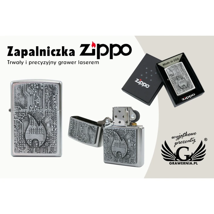 ZIPPO Technics Satin Chrome Feuerzeug - ZIP049