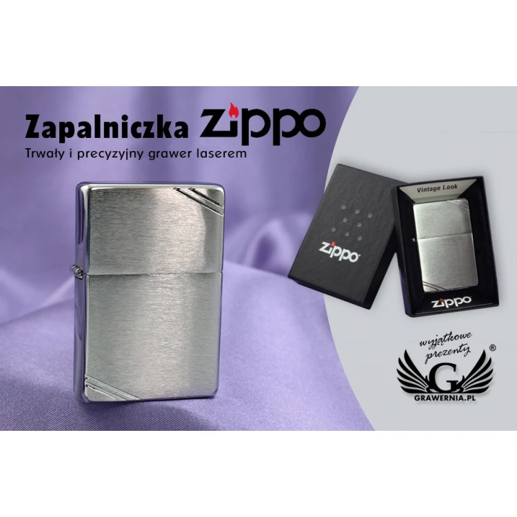ZIPPO Feuerzeug Vintage Gebürstetes Chrom mit Strichen - ZIP027