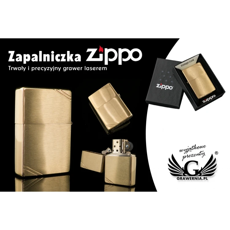ZIPPO Vintage Gebürstetes Messing mit Schlitzen - ZIP048
