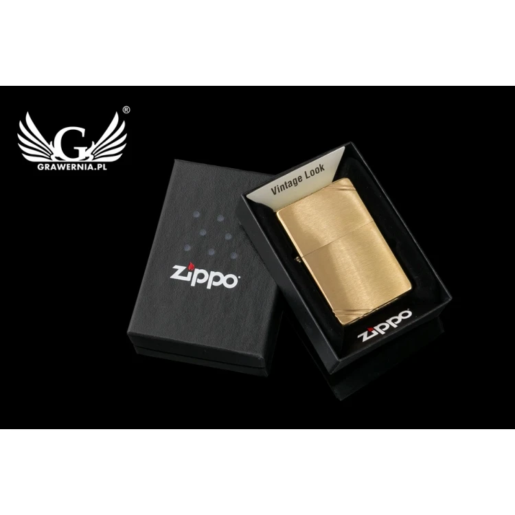 ZIPPO Vintage Gebürstetes Messing mit Schlitzen - ZIP048