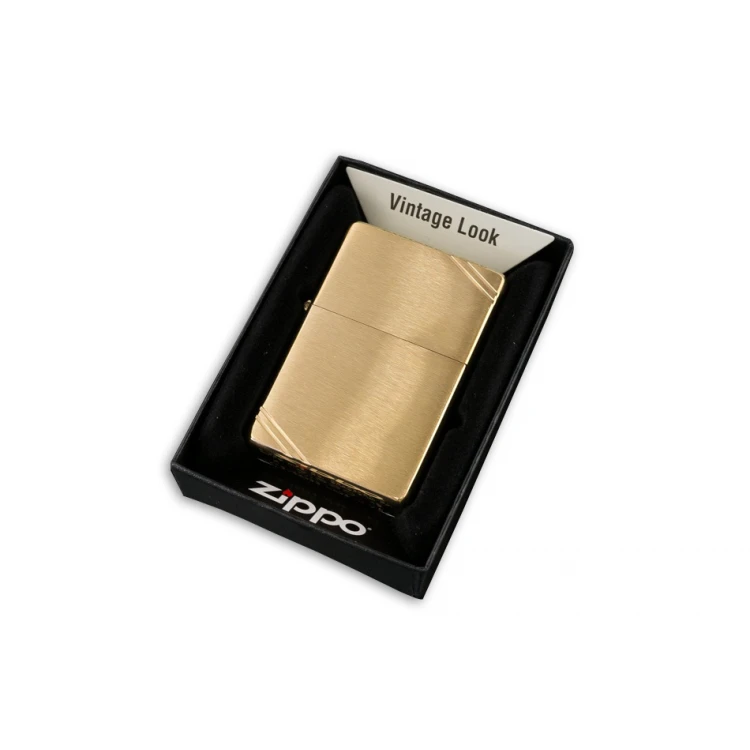 ZIPPO Vintage Gebürstetes Messing mit Schlitzen - ZIP048