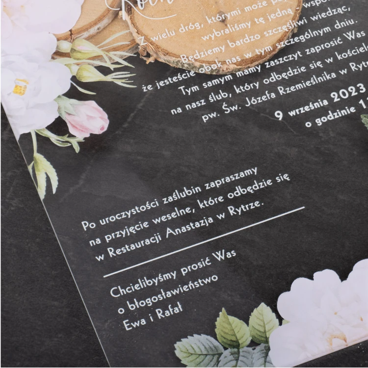 Hochzeitseinladungen für Eltern - Größe 148x210mm (A5) - Plexi 3mm mit UV-Druck - ZAP086