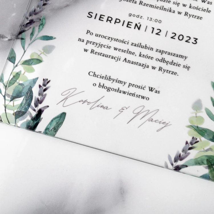 Hochzeitseinladungen für Eltern - Größe 148x210mm (A5) - Plexi 3mm mit UV-Druck - ZAP088