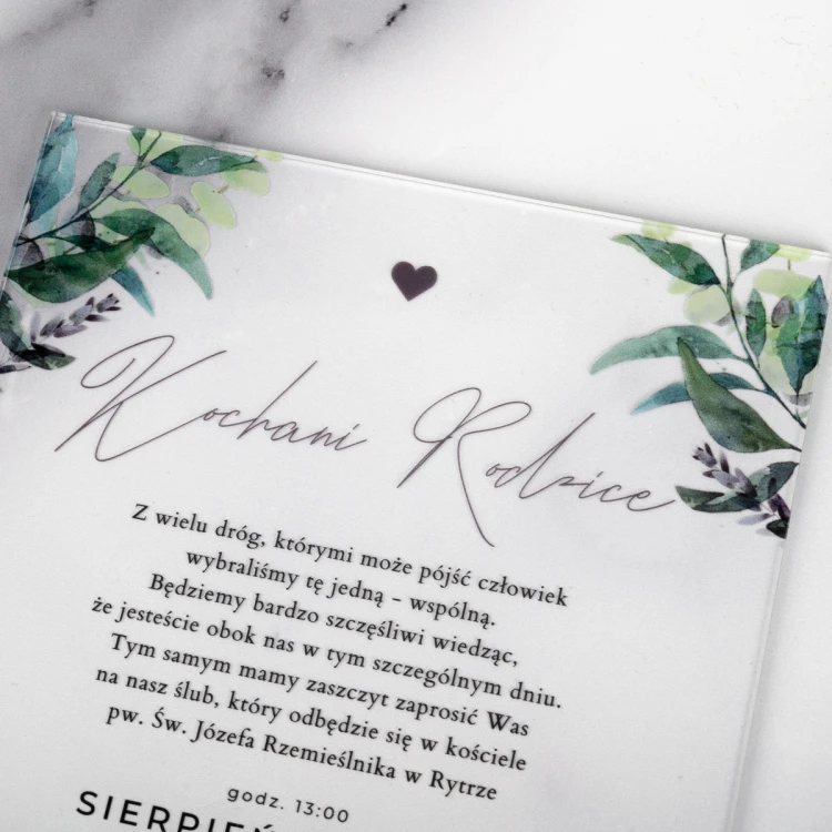 Hochzeitseinladungen für Eltern - Größe 148x210mm (A5) - Plexi 3mm mit UV-Druck - ZAP088