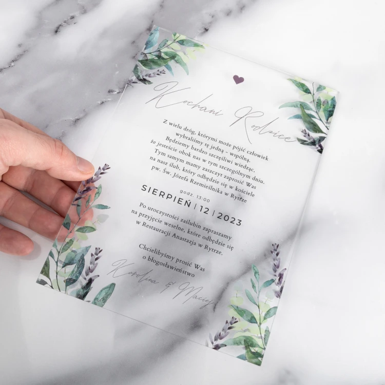 Hochzeitseinladungen für Eltern - Größe 148x210mm (A5) - Plexi 3mm mit UV-Druck - ZAP088