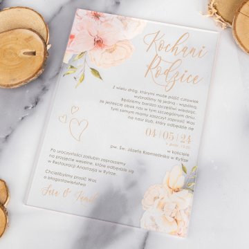 Hochzeitseinladungen für Eltern - Größe 148x210mm (A5) - Plexi 3mm mit UV-Druck - ZAP089