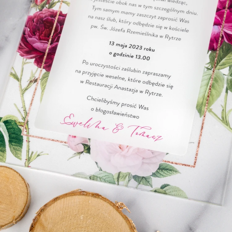 Hochzeitseinladungen für Eltern - Größe 148x210mm (A5) - Plexi 3mm mit UV-Druck - ZAP090