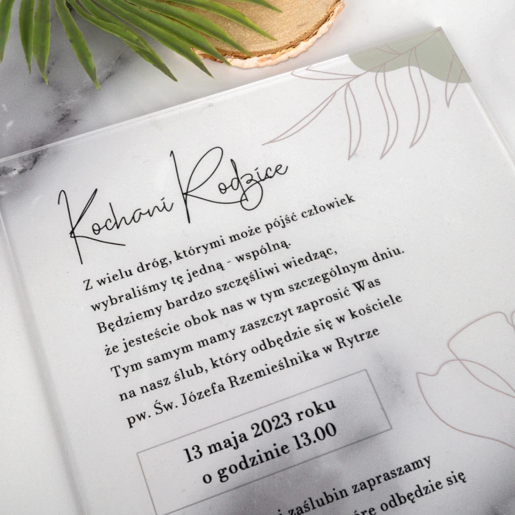 Hochzeitseinladungen für Eltern - Größe 148x210mm (A5) - Plexi 3mm mit UV-Druck - ZAP092