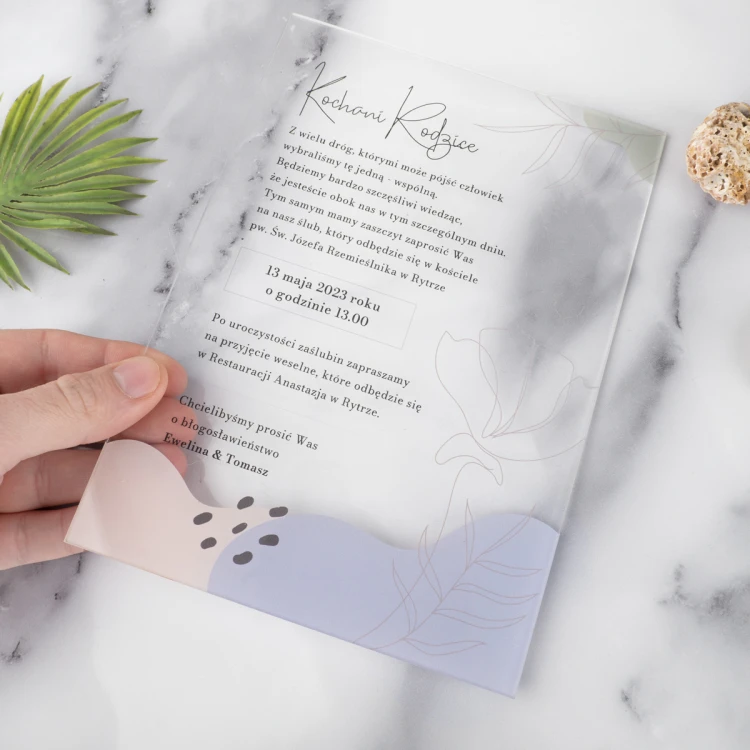 Hochzeitseinladungen für Eltern - Größe 148x210mm (A5) - Plexi 3mm mit UV-Druck - ZAP092