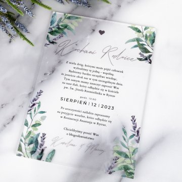 Hochzeitseinladungen für Eltern - Größe 148x210mm (A5) - Plexi 3mm mit UV-Druck - ZAP088