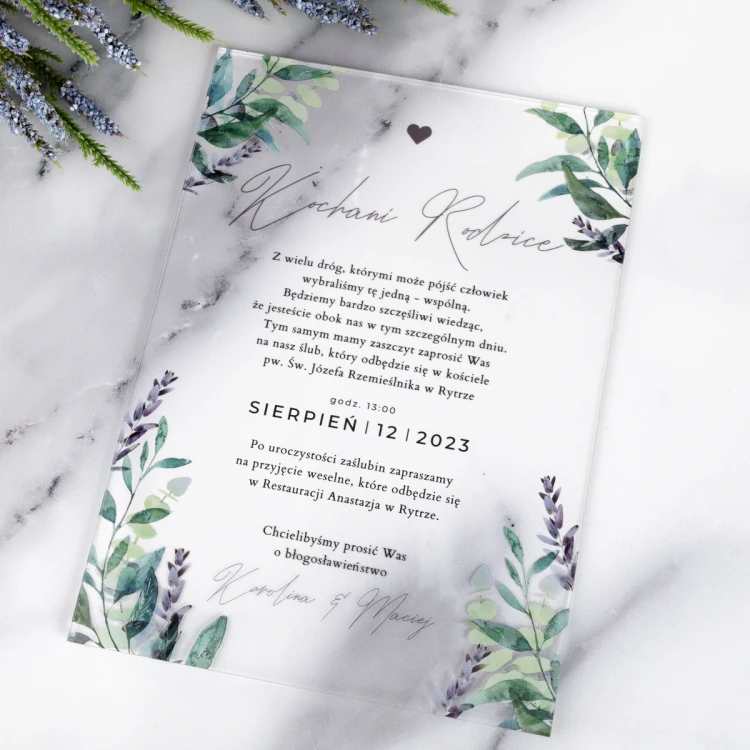 Hochzeitseinladungen für Eltern - Größe 148x210mm (A5) - Plexi 3mm mit UV-Druck - ZAP088
