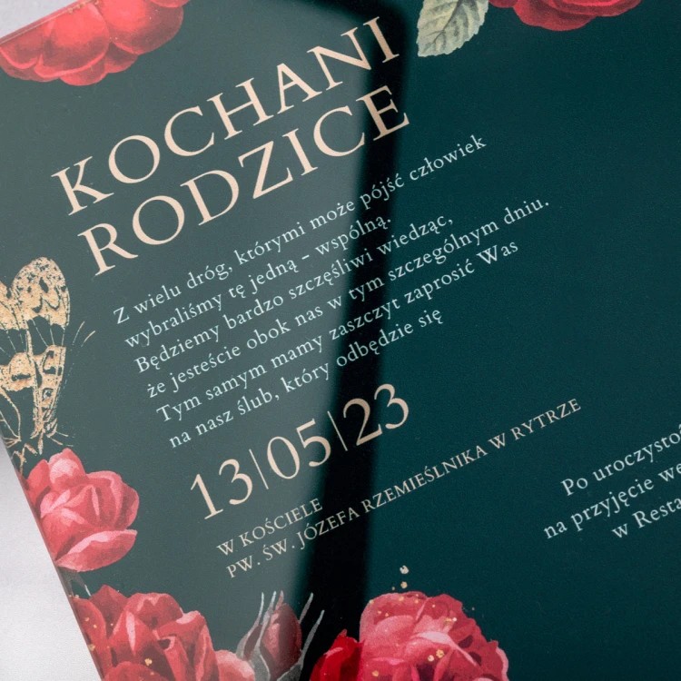 Hochzeitseinladungen für Eltern - Größe 148x210mm (A5) - Plexi 3mm mit UV-Druck - ZAP091
