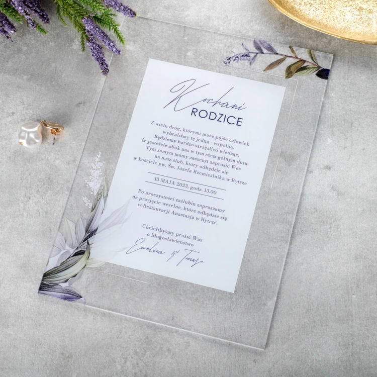 Hochzeitseinladungen für Eltern - Größe 148x210mm (A5) - Plexi 3mm mit UV-Druck - ZAP093