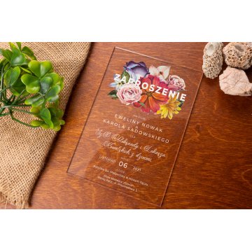 Hochzeitseinladungen - Plexi 3mm mit UV-Druck - ZAP069