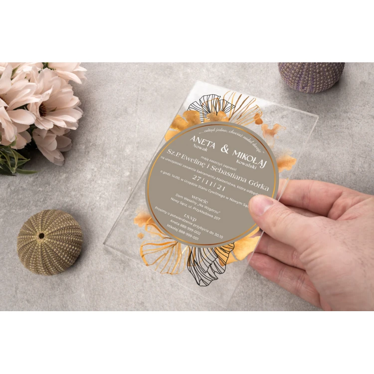 Hochzeitseinladungen - 3mm Plexi mit UV-Druck - ZAP070