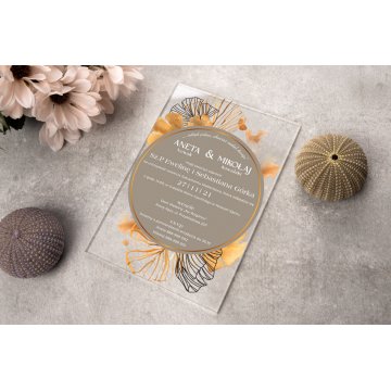 Hochzeitseinladungen - 3mm Plexi mit UV-Druck - ZAP070