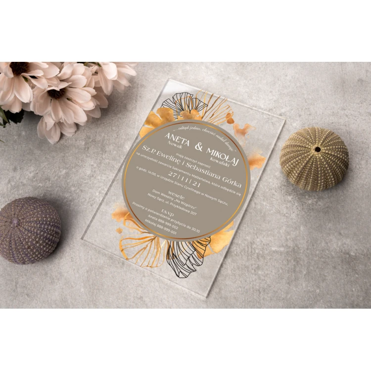 Hochzeitseinladungen - 3mm Plexi mit UV-Druck - ZAP070