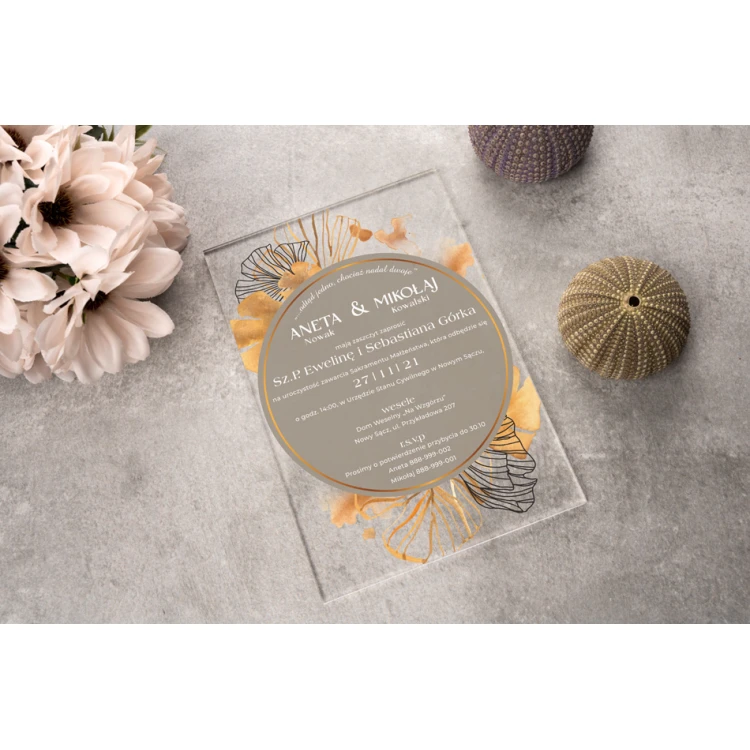 Hochzeitseinladungen - 3mm Plexi mit UV-Druck - ZAP070