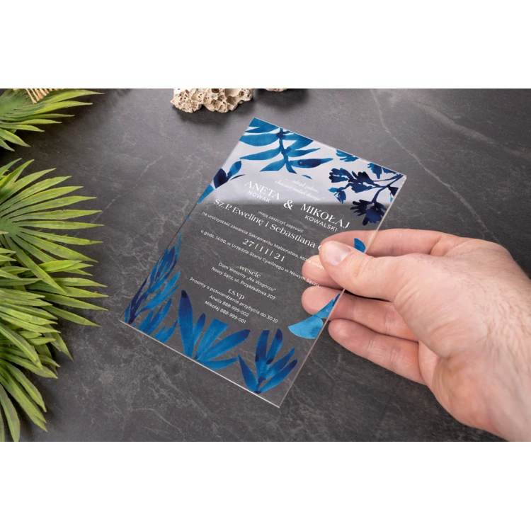 Hochzeitseinladungen - Größe 104x152mm (C6) - Plexiglas 3mm mit UV-Druck - ZAP072