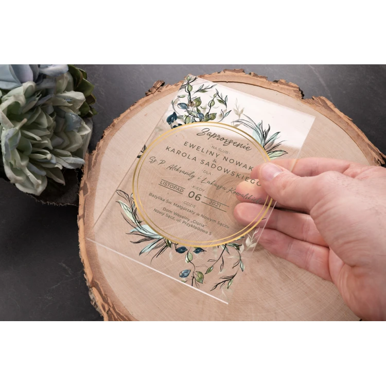 Hochzeitseinladungen - Größe 104x152mm (C6) - Plexi 3mm mit UV-Druck - ZAP076