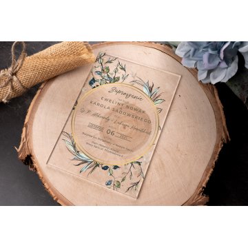 Hochzeitseinladungen - Größe 104x152mm (C6) - Plexi 3mm mit UV-Druck - ZAP076