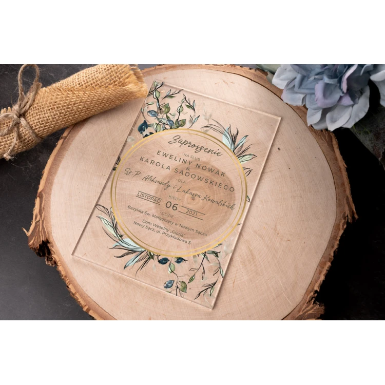 Hochzeitseinladungen - Größe 104x152mm (C6) - Plexi 3mm mit UV-Druck - ZAP076