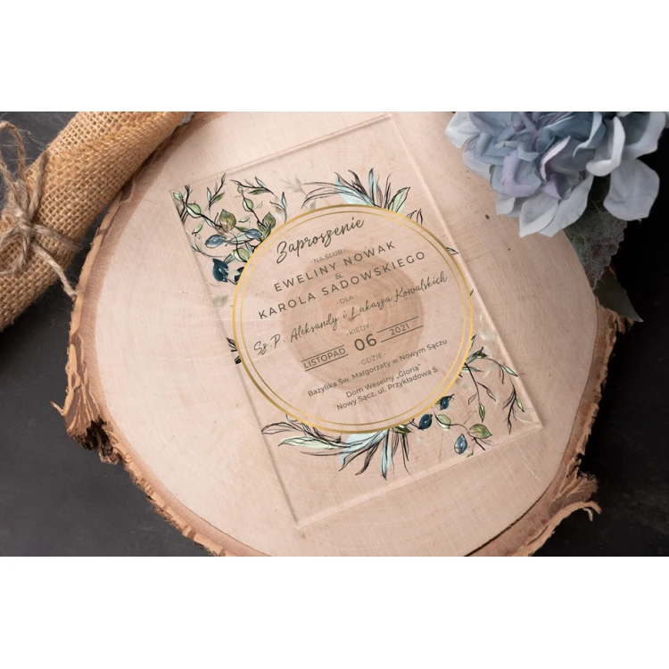 Hochzeitseinladungen - Größe 104x152mm (C6) - Plexi 3mm mit UV-Druck - ZAP076