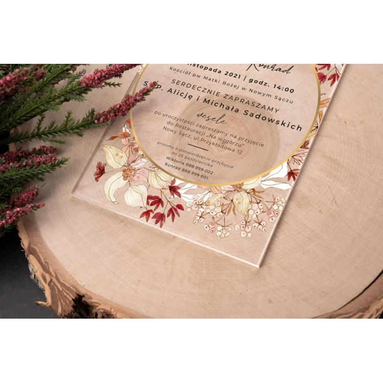 Hochzeitseinladungen - Größe 104x152mm (C6) - Plexiglas 3mm mit UV-Druck - ZAP077