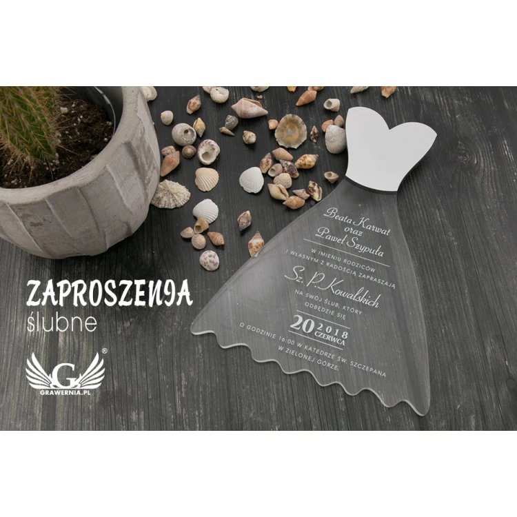 Hochzeitseinladungen Kleid - UV-Digitaldruck - ZAP040