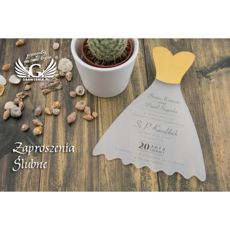 Hochzeitseinladungen Kleid - UV-Digitaldruck - ZAP038