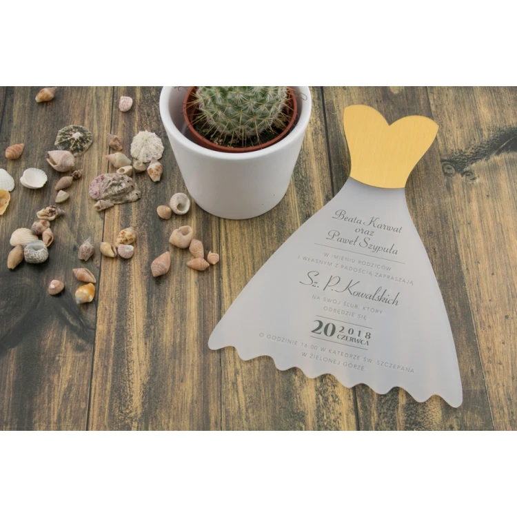 Hochzeitseinladungen Kleid - UV-Digitaldruck - ZAP038