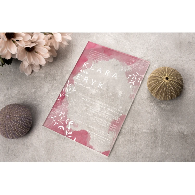 Hochzeitseinladungen - Größe 104x152mm (C6) - Plexi 3mm mit UV-Druck - ZAP071