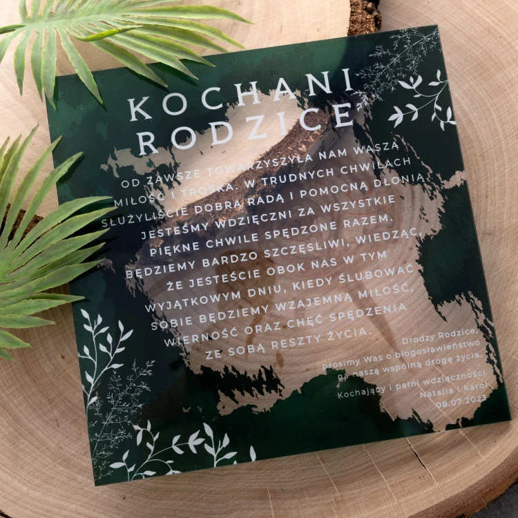 Hochzeitseinladungen - Größe 143x143mm (K4) - Plexiglas 3mm mit UV-Druck - ZAP085