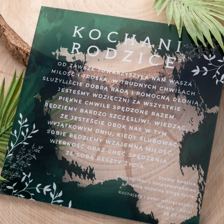 Hochzeitseinladungen - Größe 143x143mm (K4) - Plexiglas 3mm mit UV-Druck - ZAP085