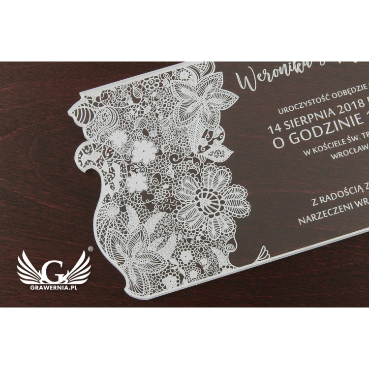 Hochzeitseinladungen aus Acryl - UV-Digitaldruck - ZAP036