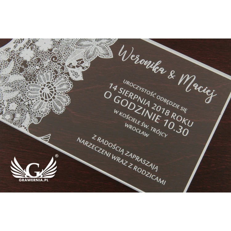 Hochzeitseinladungen aus Acryl - UV-Digitaldruck - ZAP036