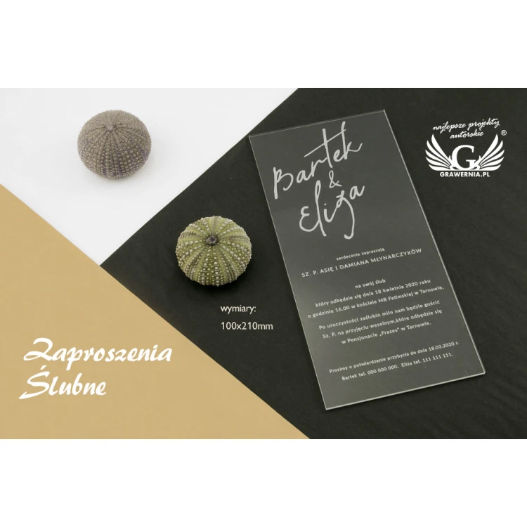 Hochzeitseinladungen aus Acryl - Lasergravur - ZAP053