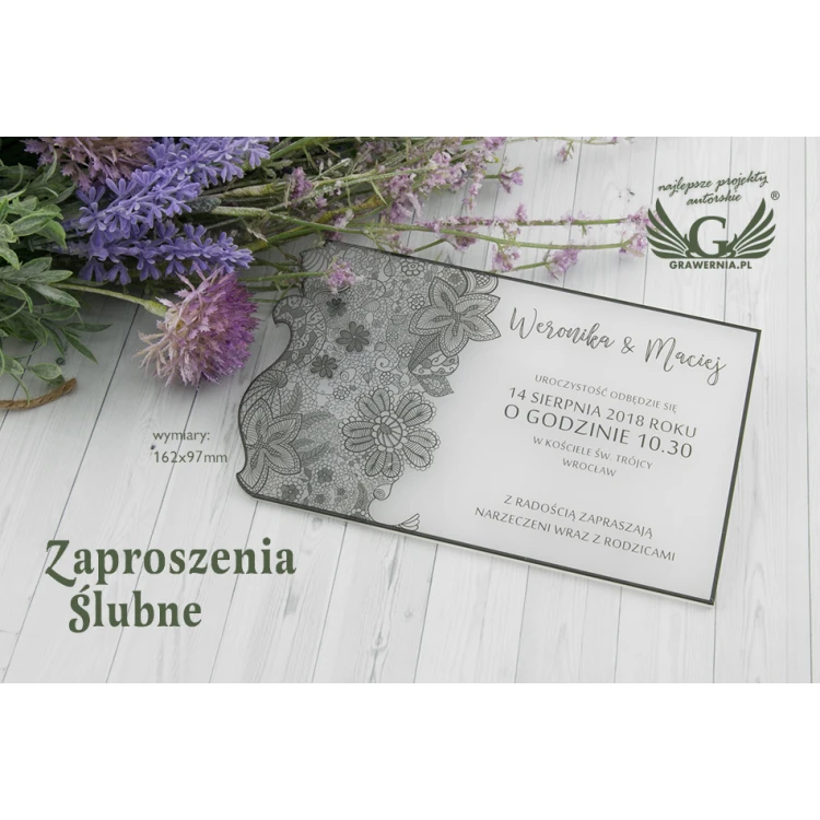 Hochzeitseinladungen aus Acryl - UV-Digitaldruck - ZAP035