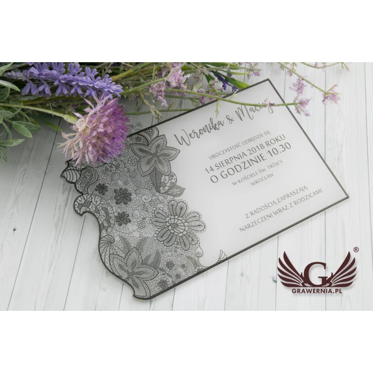 Hochzeitseinladungen aus Acryl - UV-Digitaldruck - ZAP035