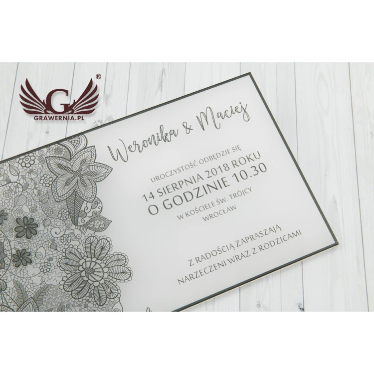 Hochzeitseinladungen aus Acryl - UV-Digitaldruck - ZAP035