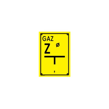 Mechanische Sperre - Lokalisierungstafel für Gasleitung - Abm. 140x200mm - PVC - farbiger UV-Druck - BHP105