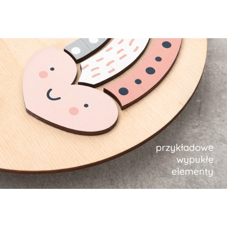 Holzschild mit Kindernamen - Regenbogen 2 - Durchmesser 290mm - NAP039