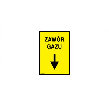 Gasventil - Standorttafel für Gasleitung - Abm. 140x200mm - PVC - farbiger UV-Druck - BHP110