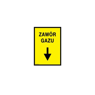Gasventil - Standorttafel für Gasleitung - Abm. 140x200mm - PVC - farbiger UV-Druck - BHP110