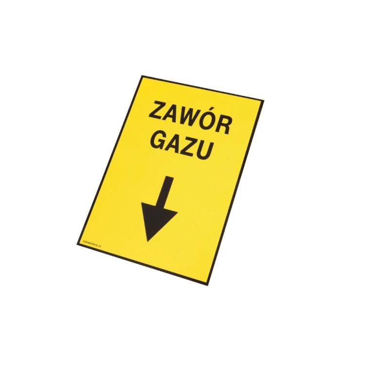 Gasventil - Standorttafel für Gasleitung - Abm. 140x200mm - PVC - farbiger UV-Druck - BHP110